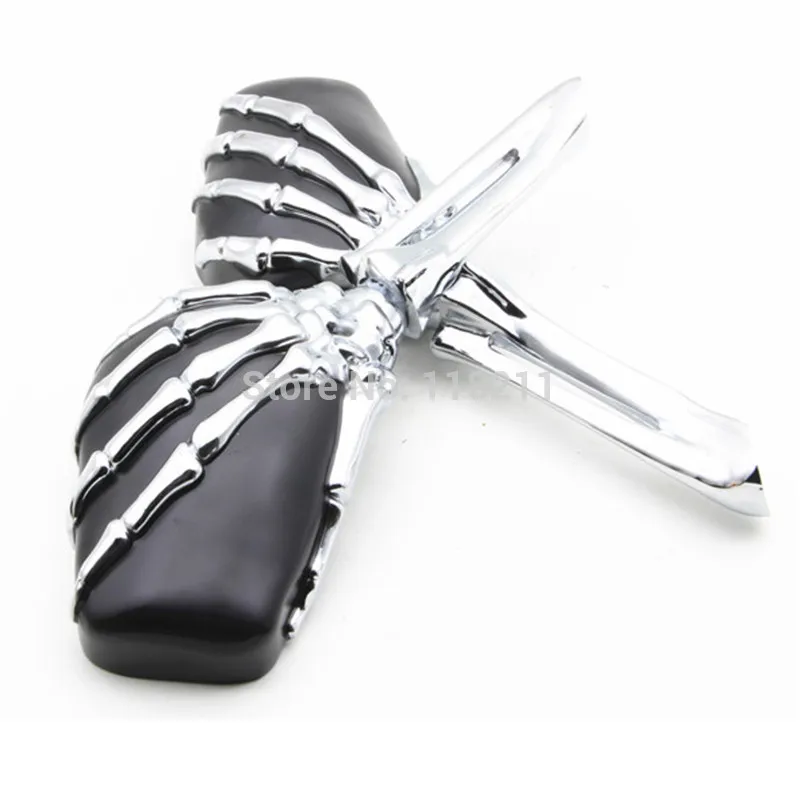 

RPMMOTOR Skull Chrome and Black Motorcycle Skeleton Bone Hands Side Mirrors For Harley Davidsons Suzuki For Honda For Kawasaki