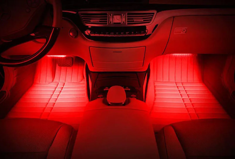 5 цветов атмосферный светильник s 12 В 12 светодиодный автомобильный интерьерный ножной светильник светодиодный атмосферный светильник неоновая лампа сигаретный светильник er - Испускаемый цвет: Красный