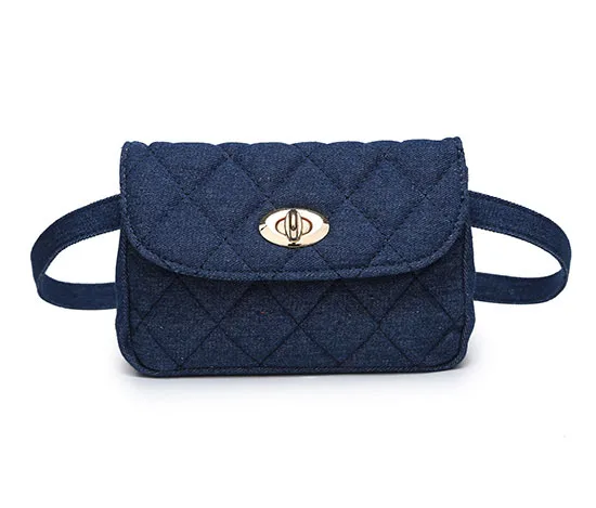 Женская поясная сумка celular с модной вышивкой в виде бабочки, поясная сумка в стиле ретро, сумка-мессенджер с цепочкой для девочек-подростков - Цвет: Dark blue