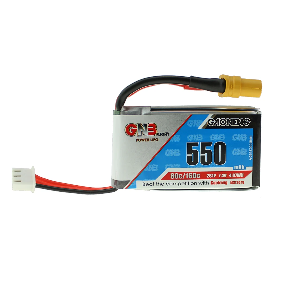 2 шт. Gaoneng 2S 450 мАч 80C/160C Lipo батарея JST XT30 разъем микро самолет мини Квадрокоптер FPV гоночный Дрон батарея для Emax babyhawk