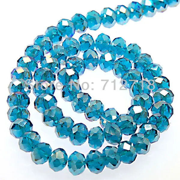 

Crystal rondelle beads AB plated faceted beads blue zircon 8x10mm rondelle,Sold of 5 strands (Min Order $20)