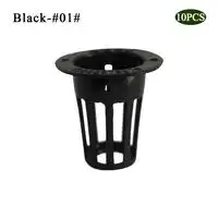 10 сверхмощный ПК гидропонный сетчатый горшок чистая чашка корзина гидропонная аэропонная растение выращивать сад клон экологичный черный/белый - Цвет: Black