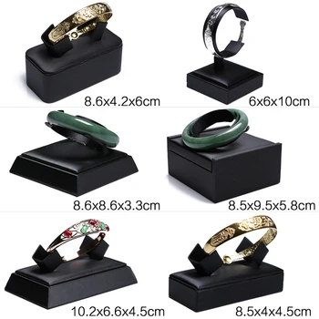 

Black Leatherette Bracelet Chain Bangle Jewelry Retail Watch Display Holder Showcase Stand Deluxe Counter Jewellery Exhibition