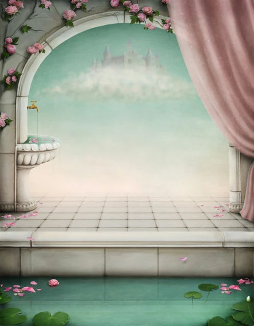 Fairy tale arch printed newborn baby photo backdrops art fabric backdrop for studio children photography backgrounds Fairy tale arch printed newborn baby photo backdrops art fabric backdrop for studio children photography backgrounds