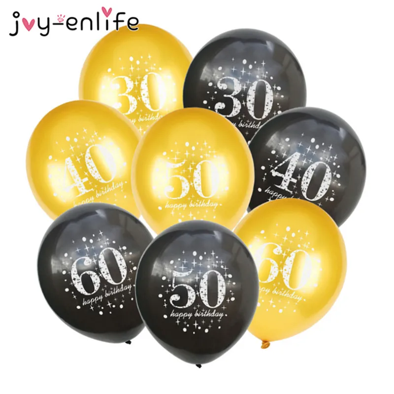 

JOY-ENLIFE 5pcs 12inch Birthday Balloons Air Balls 30 40 50 60 Birthday Party Decorations Adult Kids Helium Balloon Latex Ballon
