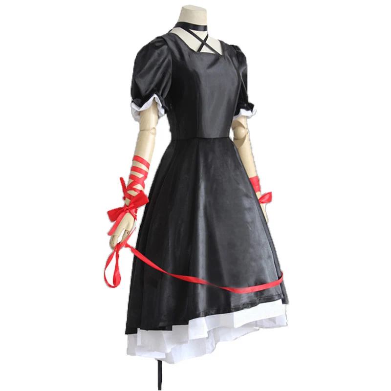 

Game Rewrite Anime Cosplay Cartoon Halloween party Cos Kanbe Kotori Man Woman Cosplay Lolita black dress Maid Costume