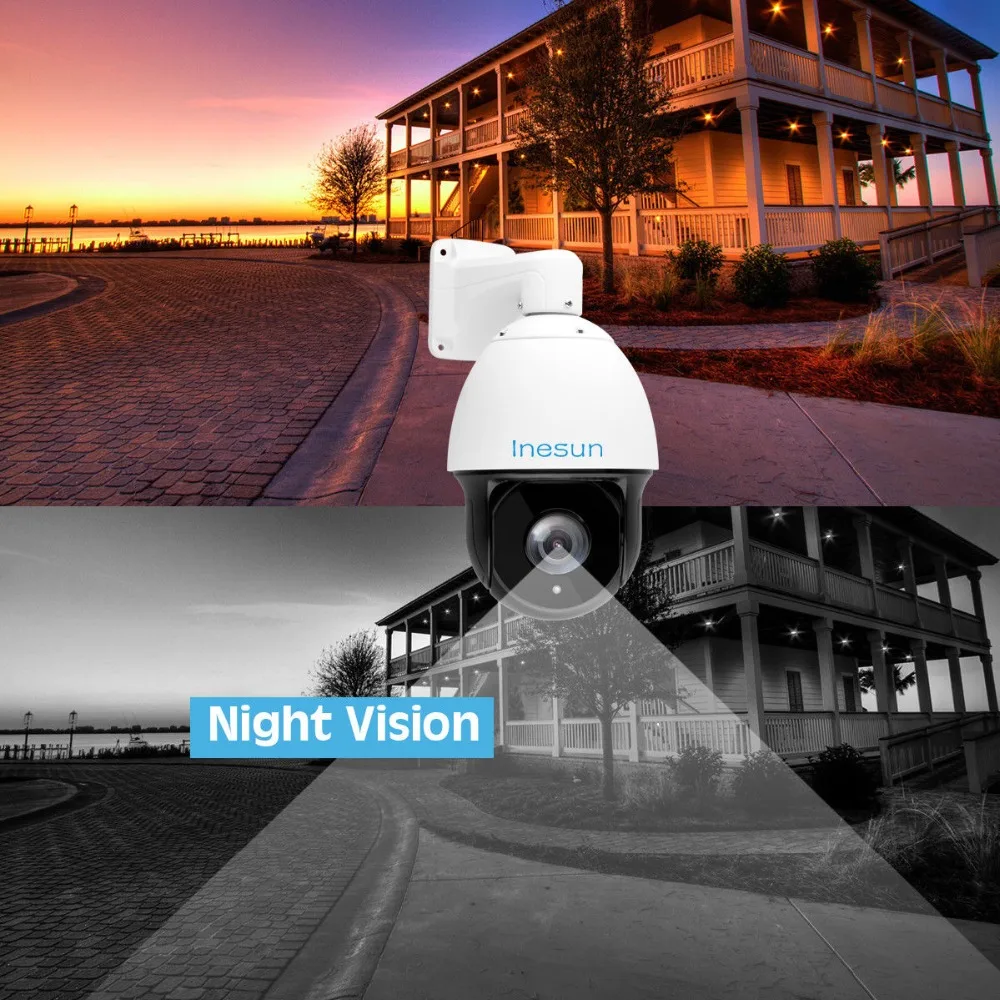 Inesun Outdoor CCTV PTZ Security Camera 2MP/5MP 30X Zoom TVI/AHD/CVI/CVBS Video Surveillance IP66 Waterproof,395ft Night Vision Inesun Outdoor CCTV PTZ Security Camera 2MP/5MP 30X Zoom TVI/AHD/CVI/CVBS Video Surveillance IP66 Waterproof,395ft Night Vision