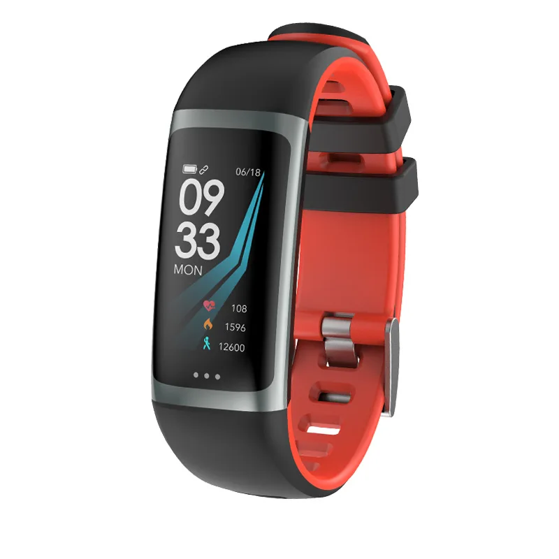 Смарт-браслет, водонепроницаемый, 0,96 дюймов, цветной экран, фитнес-браслет, кровяное давление, пульсометр, трекер активности, Смарт-часы - Цвет: Red