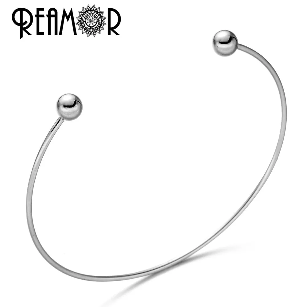 REAMOR 316l Stainless Steel Expandable Wire Bangles Simple Metal