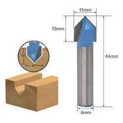 Фреза 8 мм хвостовик V тип долбежный резак бит машины Деревообработка измельчители для дерева HT24