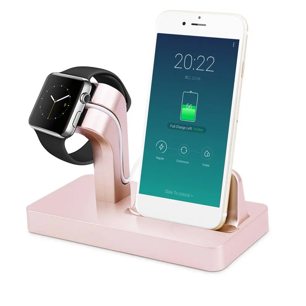 

10pcs Gold 2 in 1 Charging Dock For Apple Charger Holder For iPhone 7/6/5