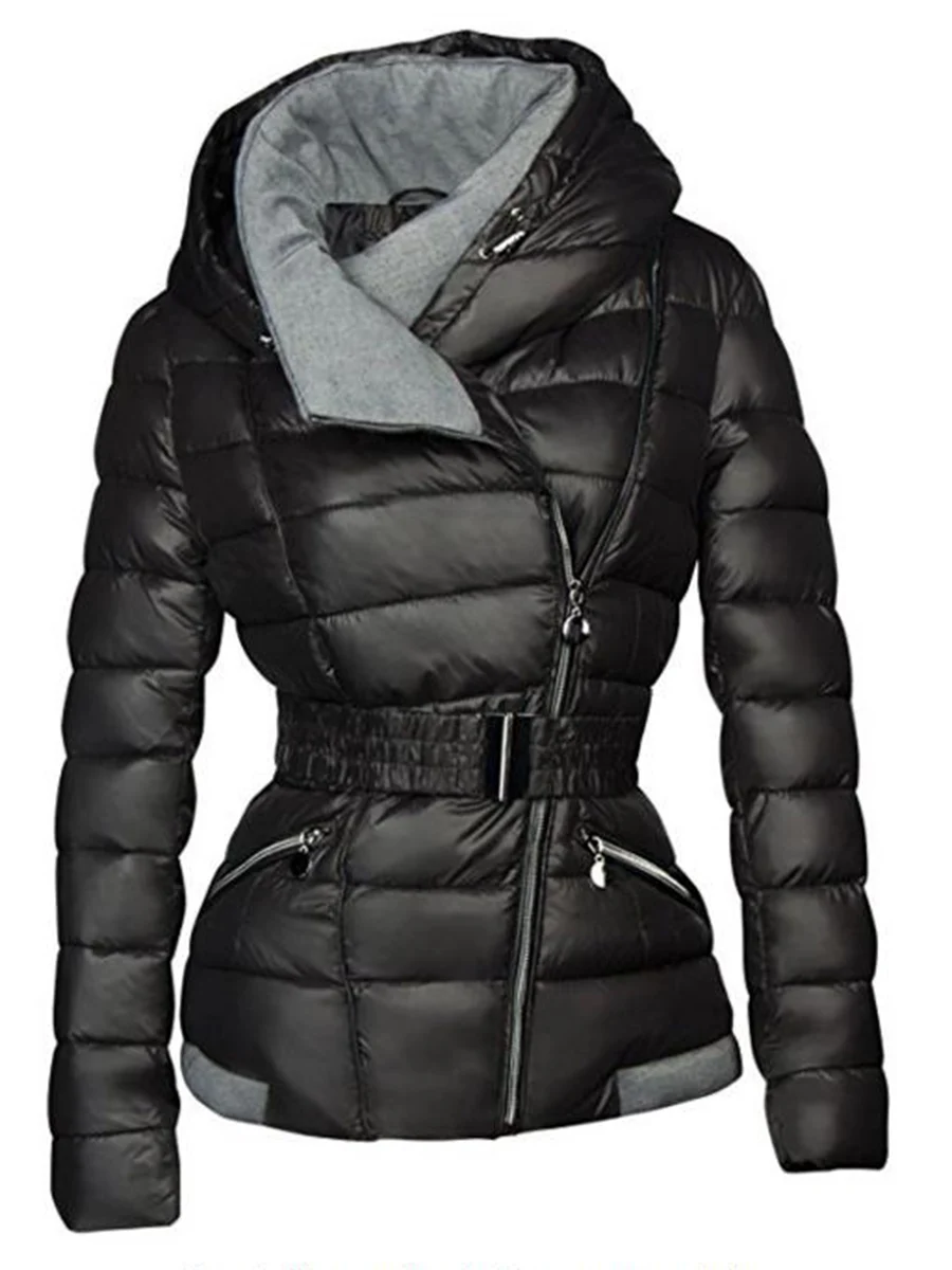 

2018 New Parkas Female Women Winter Coat Thickening Cotton Winter Jacket Womens black faux fur Outwear Parkas for Women Winter
