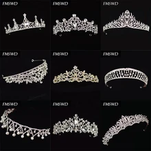 FMSWD, модная королевская Серебряная корона, новинка, разнообразная Свадебная Хрустальная корона, богиня, день рождения, вечеринка, стразы, аксессуары для волос