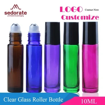

Sedorate 50 pcs/Lot Clear Roll On Bottle 10ML Amber Essential Oil Bottle Blue Perfume Frosted Scrub Blue Glass Bottle LZ005