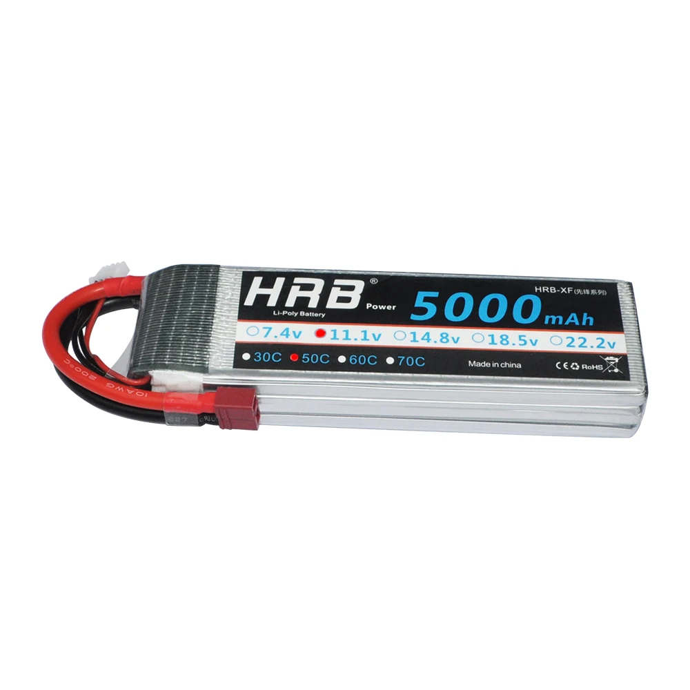 HRB يبو بطارية 3 S 11.1 V 5000 mAh 50C XT60 T عمداء EC5 XT90 TRX Bateria RC أجزاء ل HSP طائرة حفارات سيارات سباق 1/10 قارب
