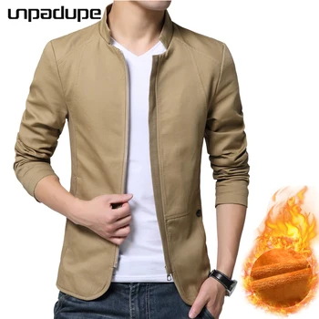 

New Brand Men Casual Jacket 2018 Fashion Plus Velvet Thickening Jacket Men Coats Autumn Slim Fit Male Outerwear Jackets Overcoat