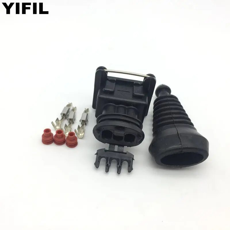 

5pcs/lot 3 Pin/Way Junior Power Timer (JPT) MAP Sensor Plug Housing Automotive Connector With Rubber Boot 282191-1 Tyco/Amp