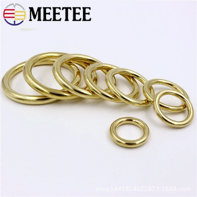 Meetee 8mmX 20pcs 12-51mmX10pcs Чистая латунь уплотнительное кольцо пряжки брелок медный ремень Висячие пряжки DIY скобяные изделия Аксессуары BD015