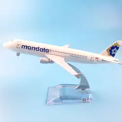 Индонезии Мандала Airlines Airbus 320 16 см модель самолета комплекты детский подарок на день рождения плоскости модели игрушки Рождество