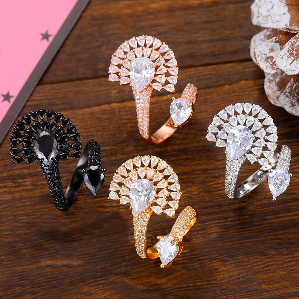 

GODKI Brand Famous Luxury Engagement Wedding Wrap Rings for Women Bridal Cubic Zircon Dubai Accessories Finger Ring Jewelry 2019