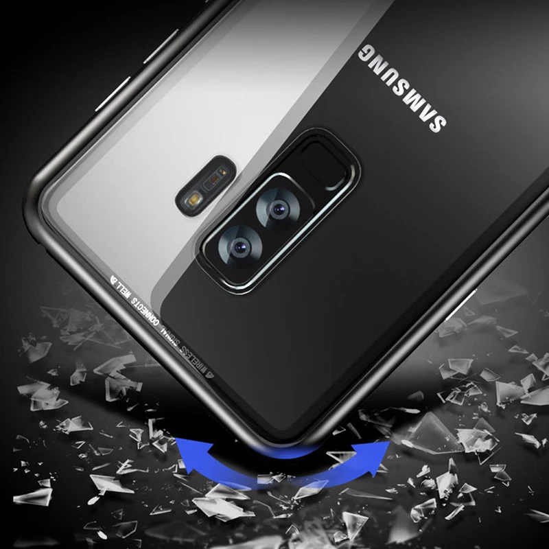 Встроенный магнитный адсорбционный металлический чехол для samsung Galaxy S9 Plus S8 S9 Plus Note 8 S7 Edge для Xiaomi Mi 8