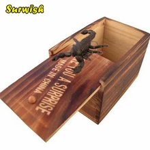 Surwish Creative April Fool’s Day Prank Trick Toy Funny Wooden Box Jump Fake Insect – Random Delivery