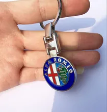 LOSFO ALFA ROMEO car logo Alloy Key Ring Emblem Keychain for Giulia Mito 4C 147 156 159 166 Giulietta Spider GTV Stelvio