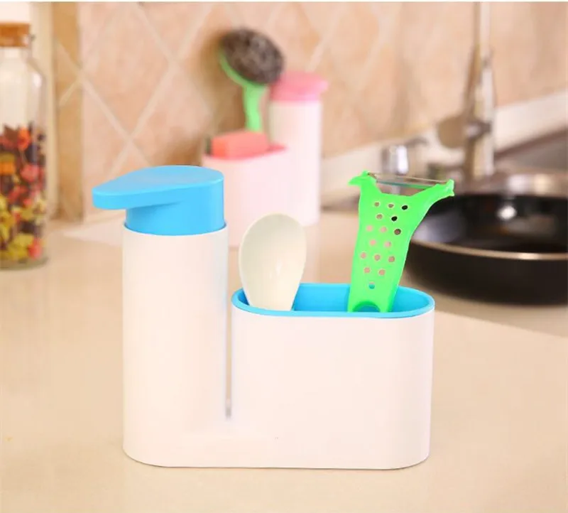 Kitchen Soap Dispenser Bathroom Detergent Dispenser for Liquid Soap Liquid Detergent Storage Box For Cleaning Dish Pan