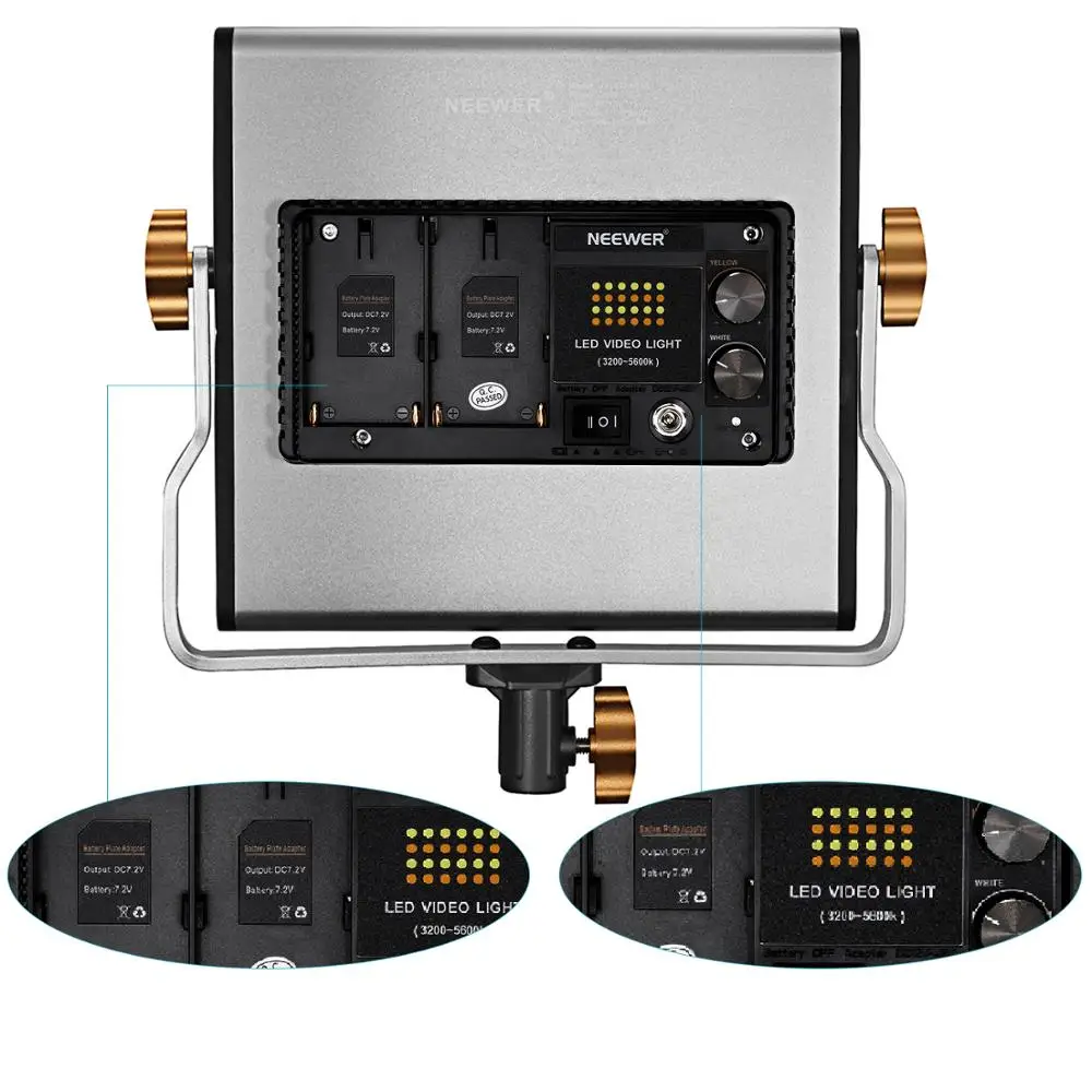 US $186.57 Neewer 3 Packs Dimmable BiColor 480 LED Video Light And Stand Lighting KitLED Panel 32005600K CRI 96 With UMount