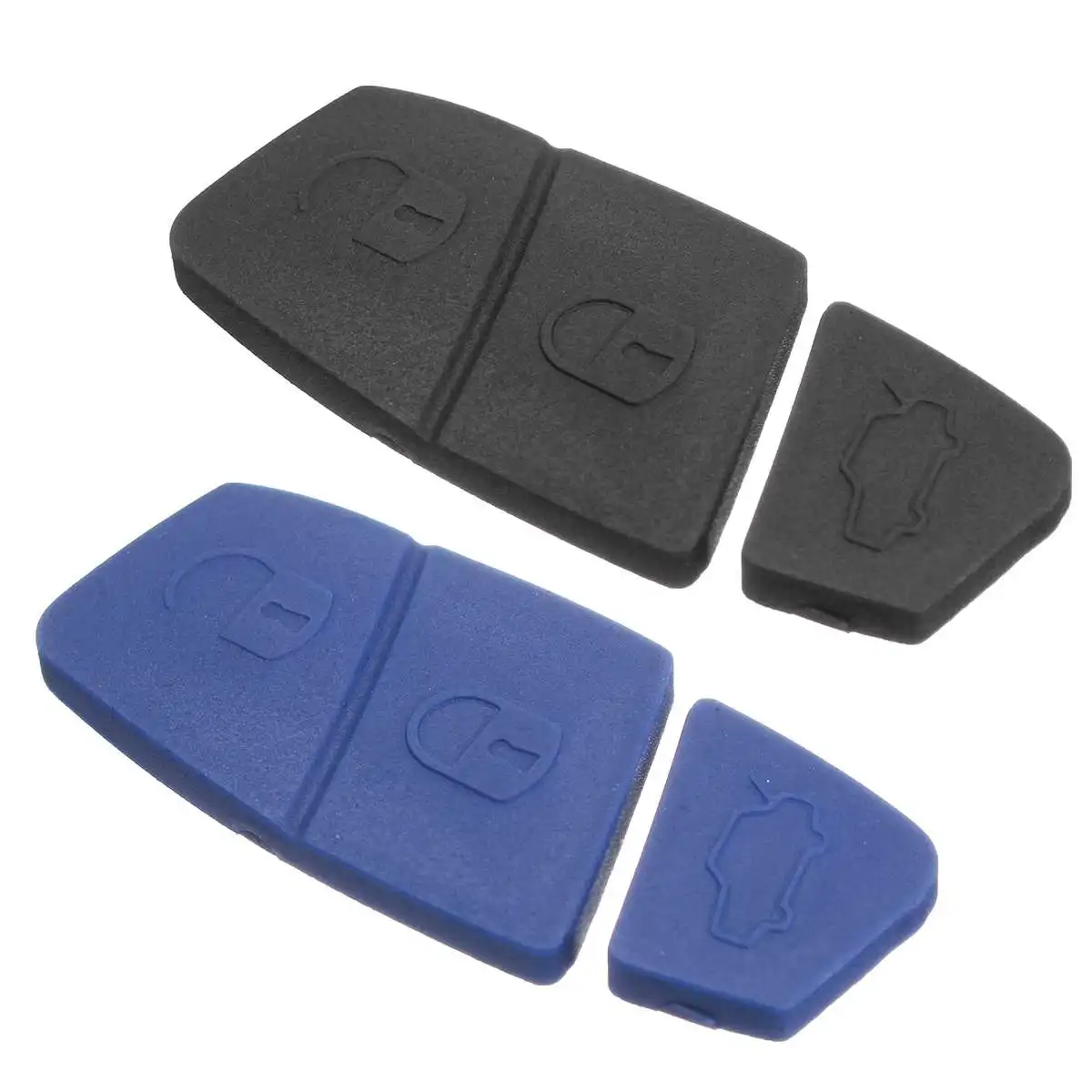 

Replacement 3 Buttons Car Remote Key Shell Button Pad Rubber For Fiat Punto Panda Stilo Blue Black