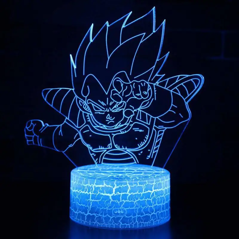 Dragon Ball Usb Led 3d осветительные приборы Kakarot Vegeta Son Gohan детские лампы стволы сотового Cyborg Freeza 7 цветов изменить 3d ночник - Испускаемый цвет: w