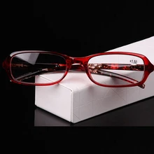 Специальная цена, высококачественные ультралегкие очки для чтения, женские красные пластиковые оправы, очки для дальнозоркости, цветочные очки+ 1,5+ 2,5+ 4,0
