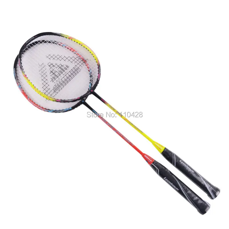 Fast Delivery 1 Pair Aluminum Carbon Badminton Rackets Sports Training