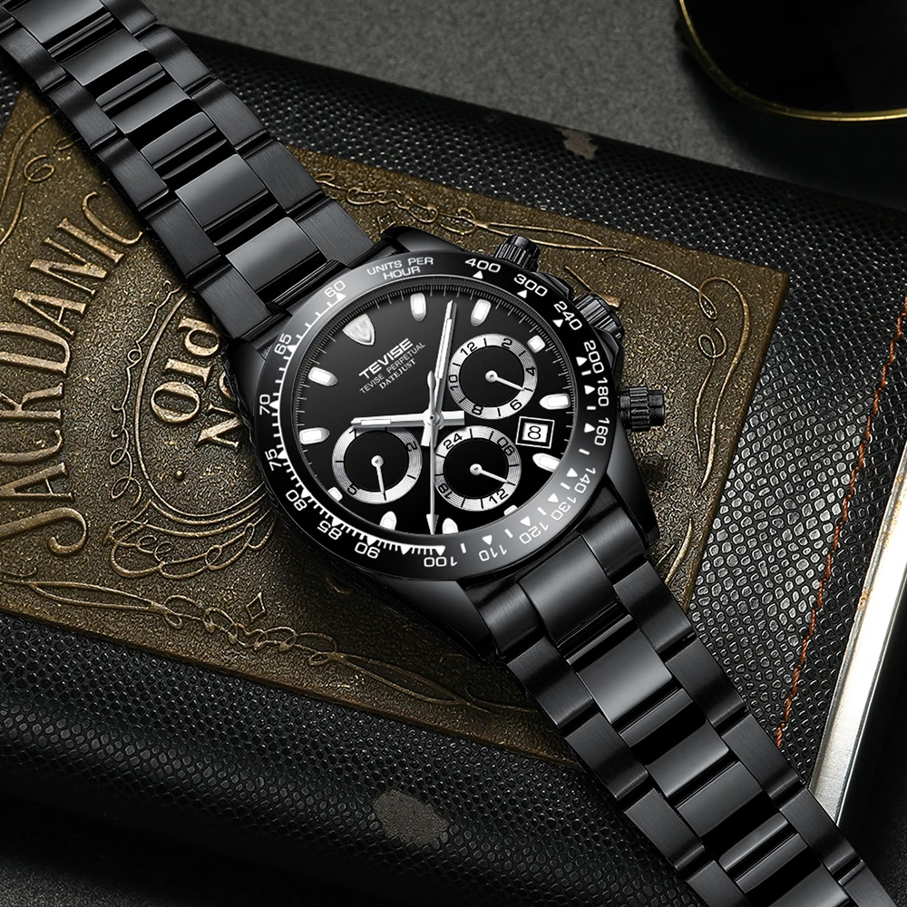 Бизнес Роскошные Золотой Черный для мужчин's механические часы с автоматическим подзаводом водостойкие Дата Неделя часы Hombre с подарочной