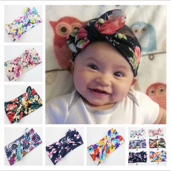 

Baby Headband Cute kids Photography Props Cotton Hairband Infant Print Cross Hair Bows Baby Girl Bohemian Fashion Hair Ornaments