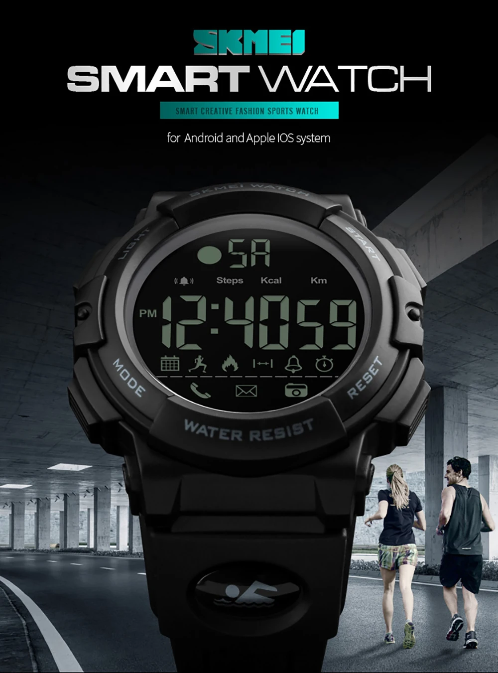SKMEI 1303 Bluetooth Смарт-часы модные шагомер для активного отдыха калории Удаленная камера спортивные часы цифровые наручные часы SmartWatch