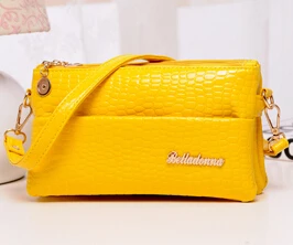 Femininas небольшая сумка крокодил картина мешок Для женщин Курьерские сумки для Для женщин сумки черный клатч - Цвет: Цвет: желтый