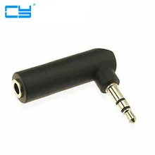 5 pcs/lote de 90 graus para a direita em angulo de 3.5mm um 3.5mm adaptador de 3 pólos de Áudio Adaptador Macho parágrafo Femea Estereo