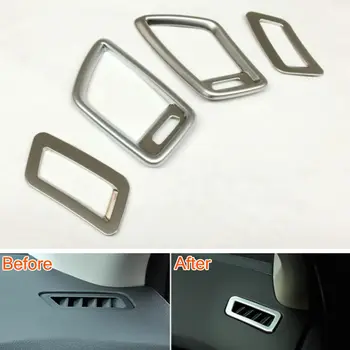 

4pcs ABS Car Inner Dashboard Air Conditioning Vent Outlet Cover Silver Trim Sticker Fit For Qashqai 2016 Accessory Car Styling