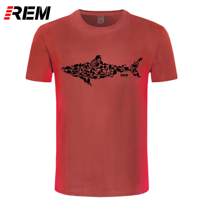 REM Shark аквалангист футболка Divinger Dive Забавный подарок на день рождения подарок для Него для мужчин взрослых Футболка короткий рукав хлопок