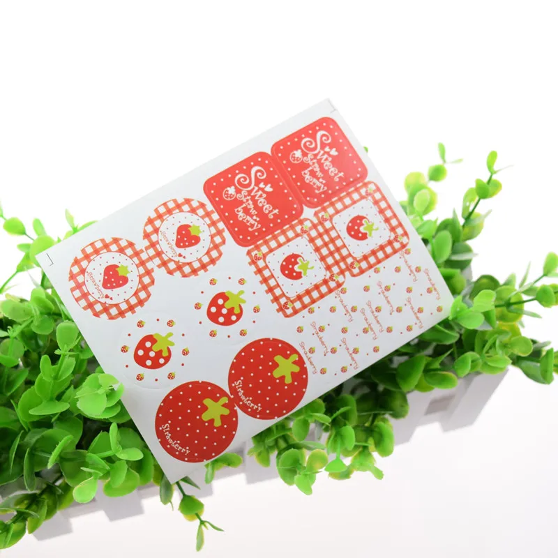 Sweet Strawberry Seal Stickers Handmade DIY Seal Sticker Scrapbooking Envelopes packaging Label For Cake Box Wrapping Baking