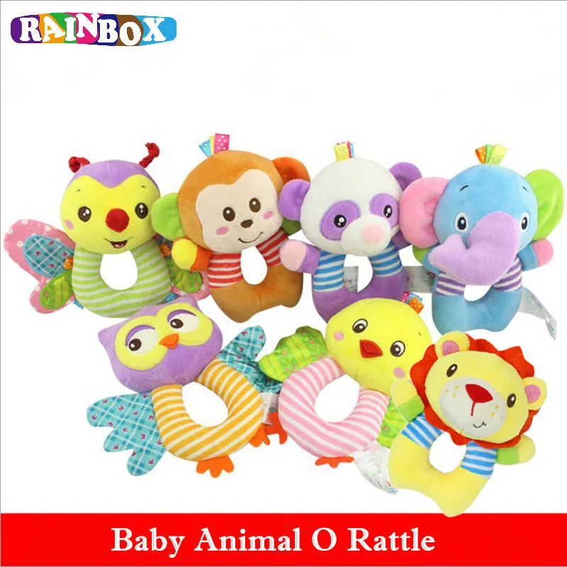 Rattles Kids Toys 6 Style Chidren s baby rattle toys Animal Plush Toys Baby Hanging Stroller