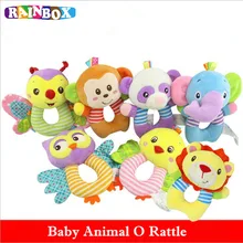 Rattles Kids Toys 6 Style Chidren s baby rattle toys Animal Plush Toys Baby Hanging Stroller