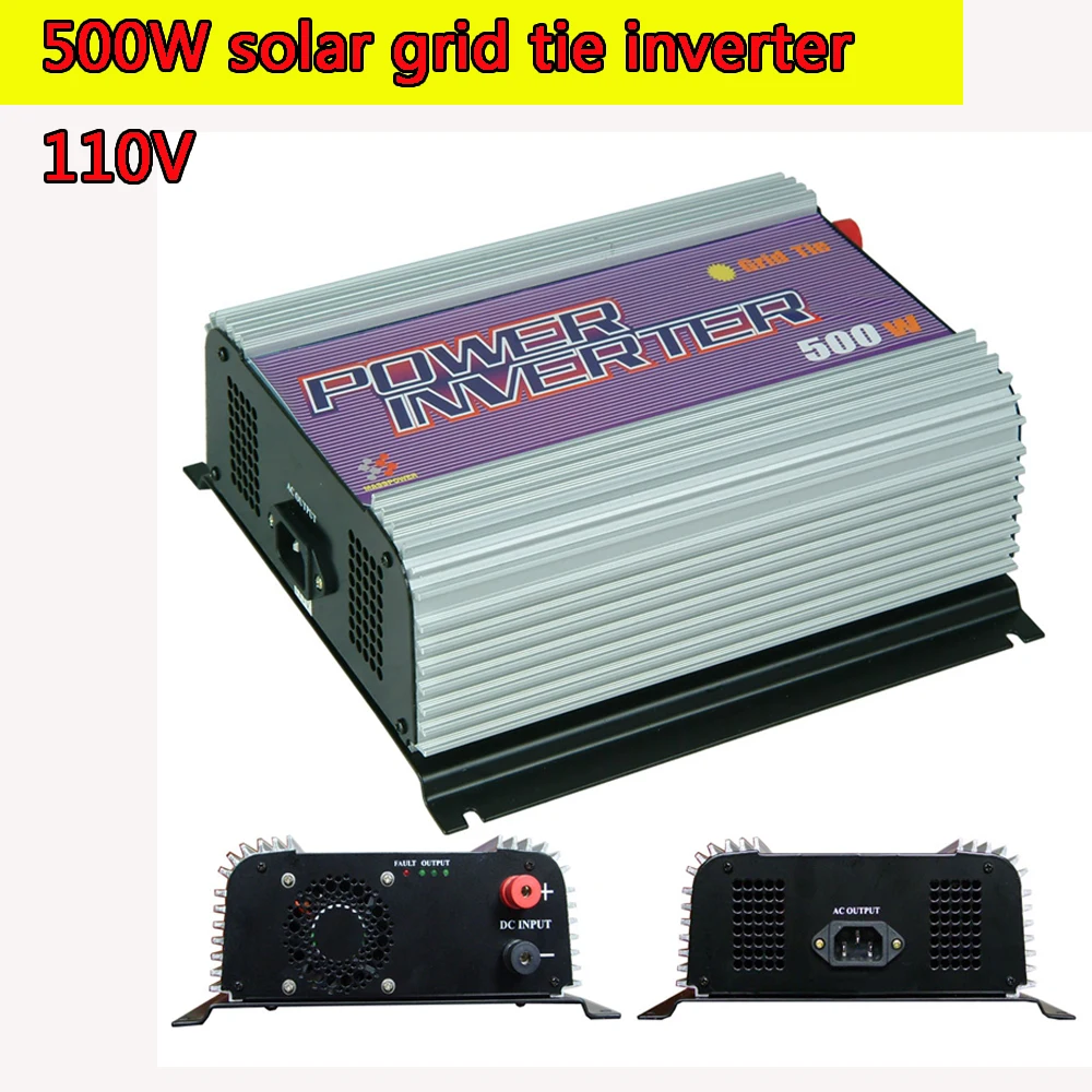 

500W 110V Grid Tie Inverter Pure Sine Wave MPPT Function 10.8V to 30V and 22V to 60V Input Low Cost and Easy Installation NEW