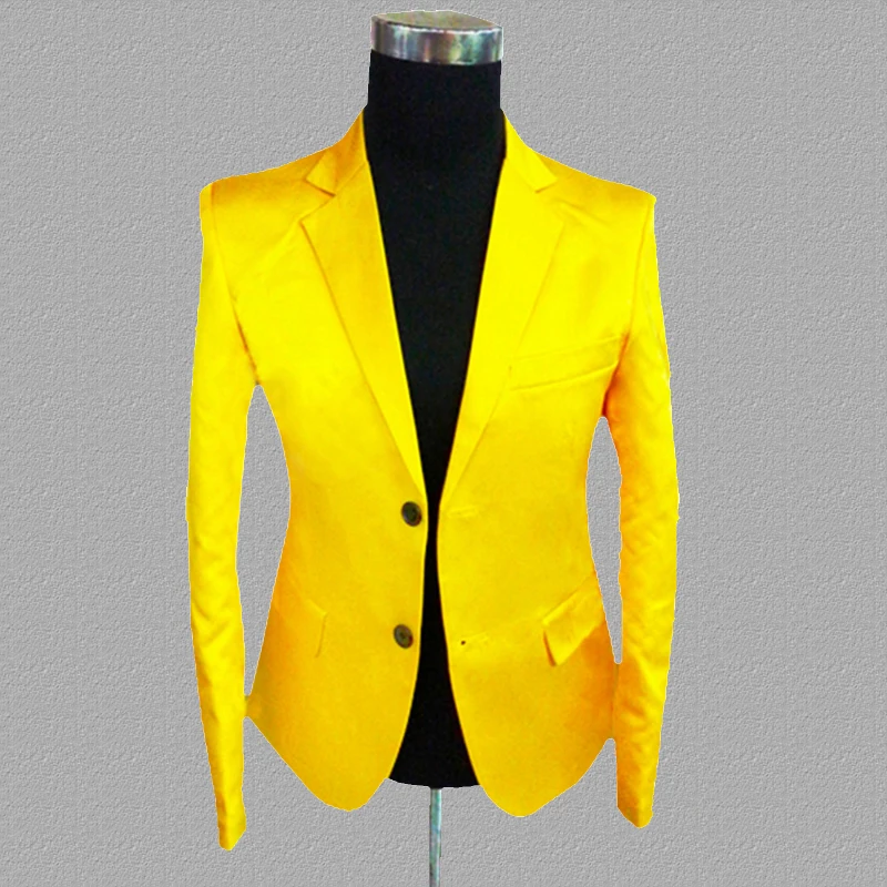 Желтый Блейзер мужские дизайнерские костюмы куртка мужская Сценические костюмы для певцов одежда Танцы Звезда Стиль платье панк Рок masculino homme