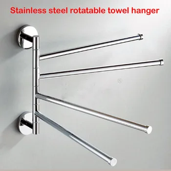 

Stainless steel towel rack rotary towel pole bath towel rack bathroom Kitchen Wall-mounted Towel Holder Hardware Accessory