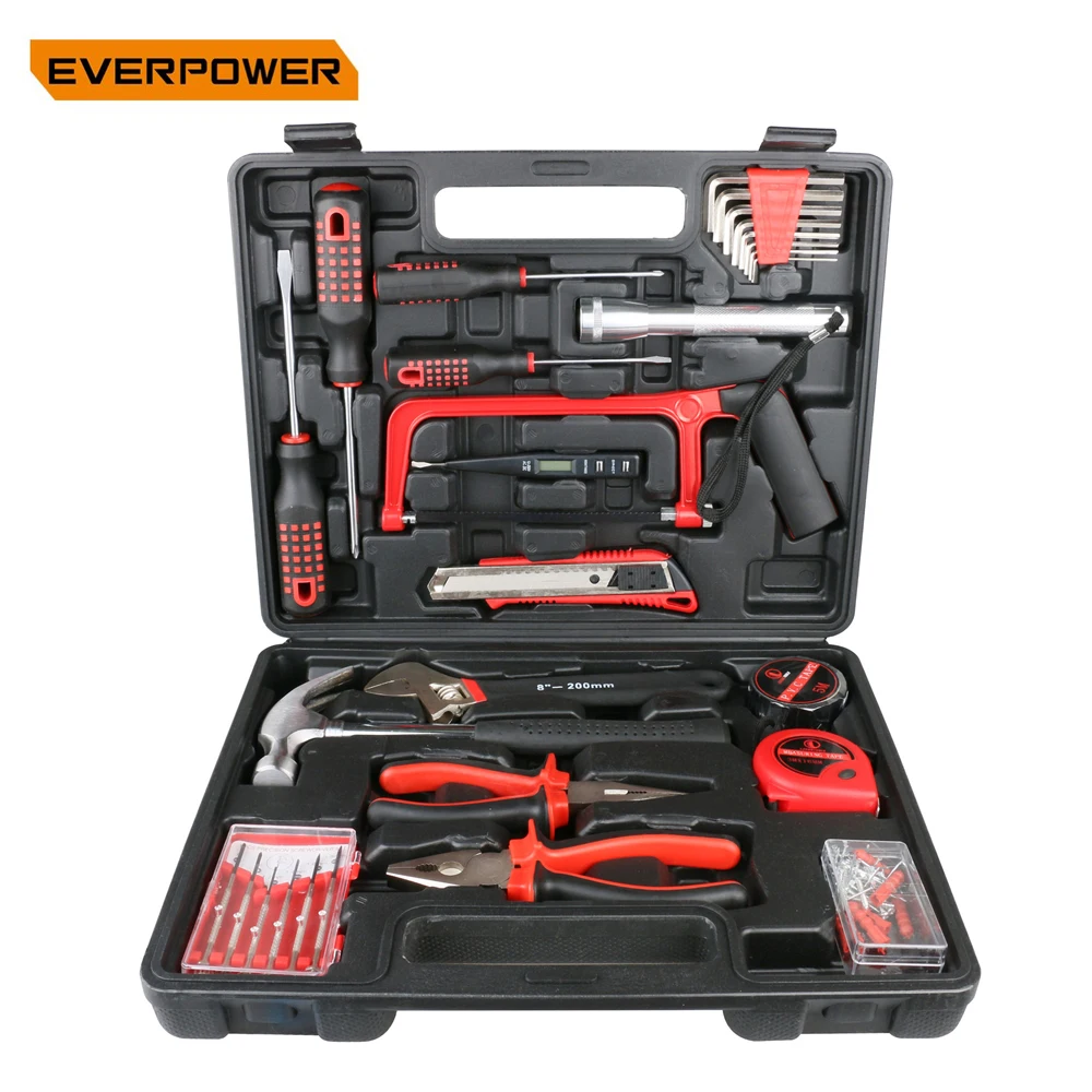 

EVERPOWER 32PCS Tools Set Box With General Repair Multi Tool Kit For Home Car Phone Hand Saw Hex Key Tape Measure Wrench