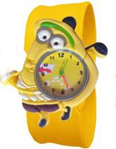1 шт Смешанные горячее предложение хорошее качество 3D мультфильм Миньоны СЛЭП часы для мальчиков Силиконовые хлопать наручные часы