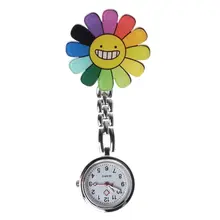 Модные женские карманные часы для медсестры с зажимом, портативные часы для доктора больницы, очаровательные подарочные украшения, подвеска в виде смайлика и цветка