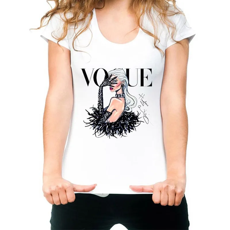 

T-shirt Women Vouge Print Short Sleeve Loose T-shirt Harajuku Funny Tops Tees Plus Size Casual Some Tee Shirt Female Clothes!